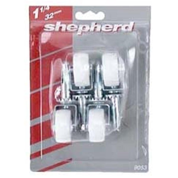 Shepherd Shepherd 9053 4 Count 1.25 in. White Light Duty Swivel Stem Casters 9053